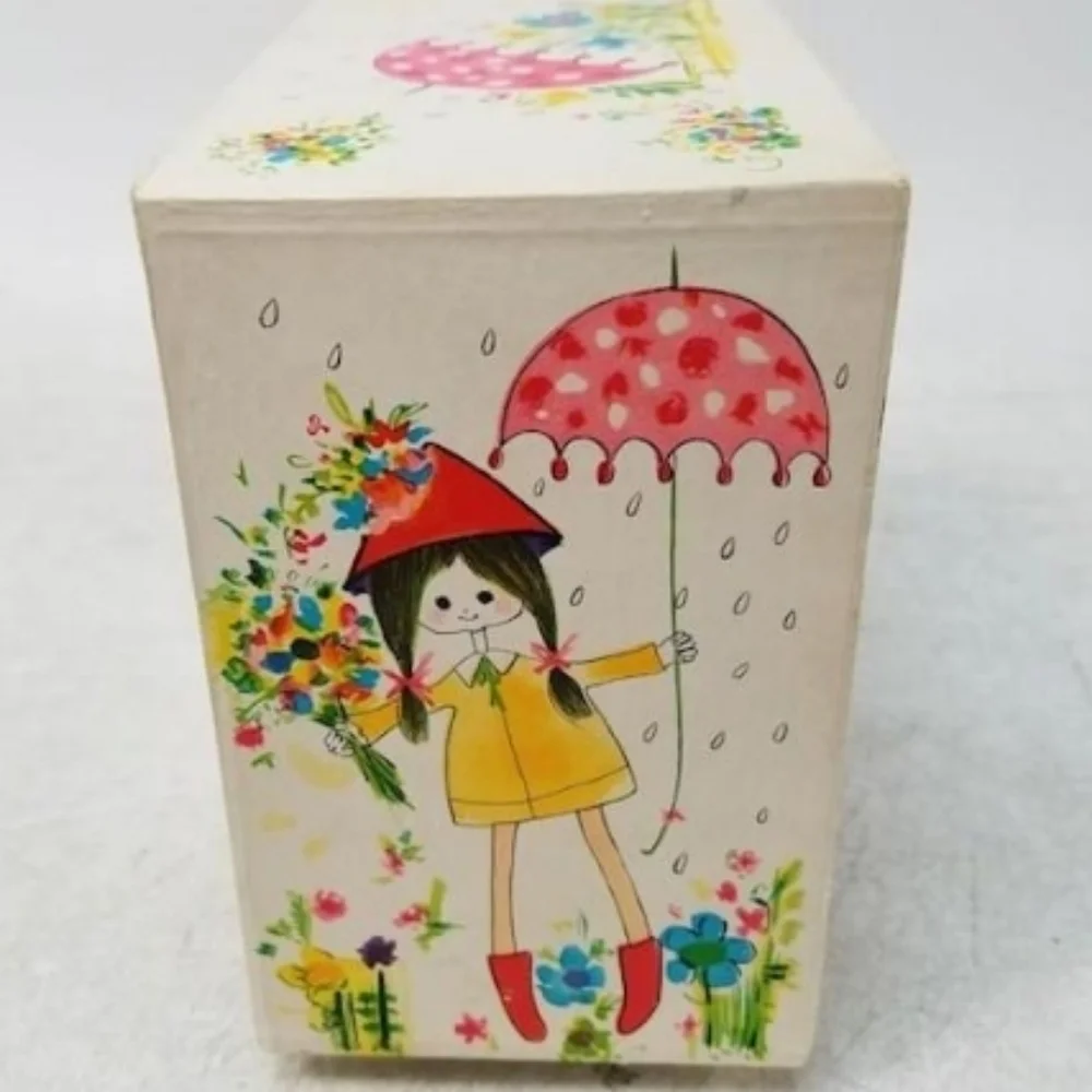 Vintage 70’s/80’s Floral Wind Up Music Jewelry box With Dancing Ballernia!